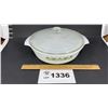 Image 1 : FIRE KING MEADOW GREEN 1.5 qt CASSEROLE W LID