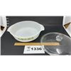 Image 2 : FIRE KING MEADOW GREEN 1.5 qt CASSEROLE W LID
