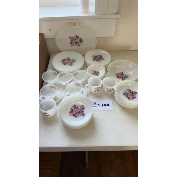 FIRE KING PRIMROSE MILK GLASS SERVICE SET