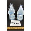 Image 2 : FOSTORIA HEIRLOOM BLUE OPALESCENT CANDLE HOLDERS 2