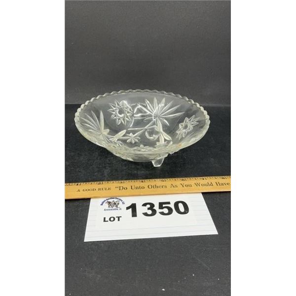 FOOTED GLASS CANDY DISH
