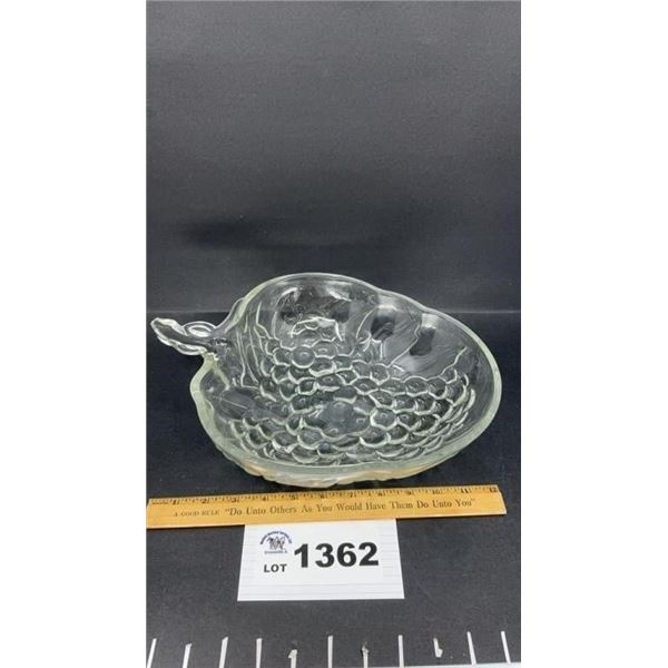 INDIANA GLASS GRAPE PATTERN FRUIT BOWL