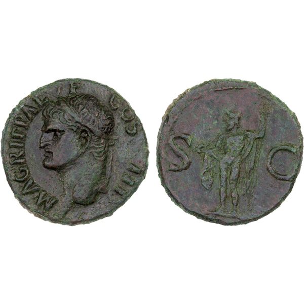 ROMAN EMPIRE: Agrippa, died 12 BC, AE as (10.92g), Rome, 37-41 AD, VF