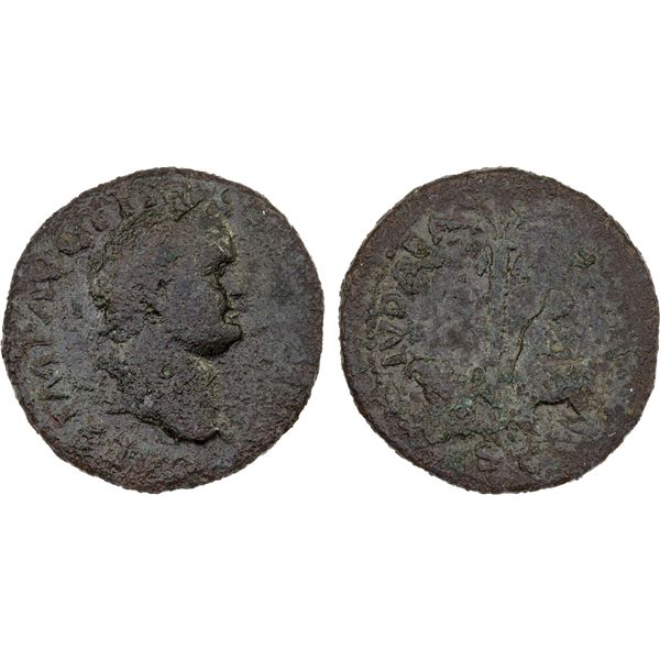 ROMAN EMPIRE: Titus, as caesar, 69-79 AD, AE as (8.33g), Lugdunum, 77-78 AD, Very Good