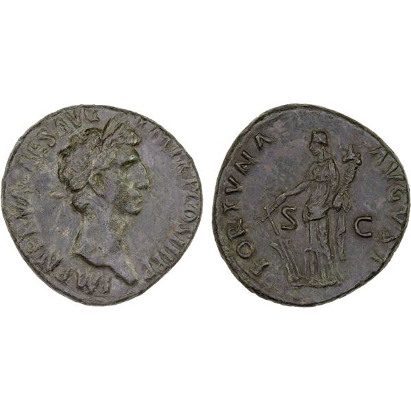 ROMAN EMPIRE: Nerva, 96-98 AD, AE as (9.96g), Rome, 97 AD, Choice VF