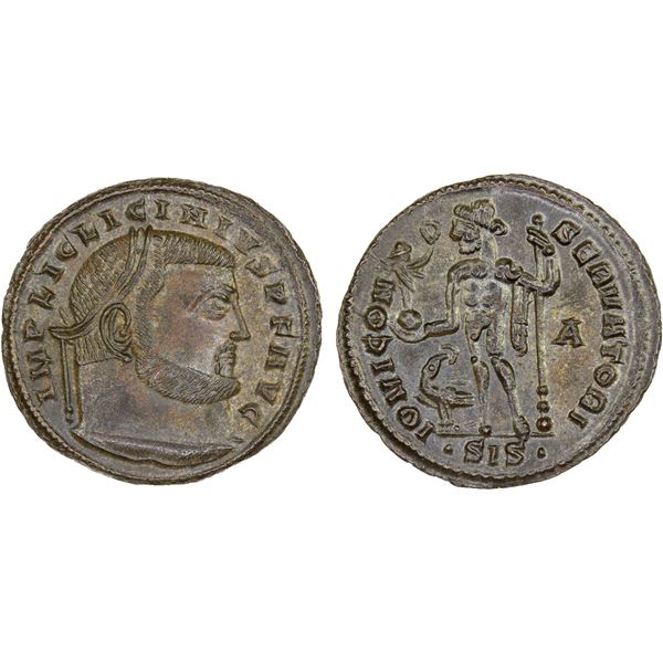 ROMAN EMPIRE: Licinius I, 308-324 AD, AE nummus (3.55g), Siscia, 315-316 AD, About Unc
