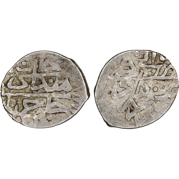 GIRAY KHANS: Mengli Giray II, 1st reign, 1724-1730, AR beshlik (0.83g), Baghcha-Saray, AH(1137), VF 