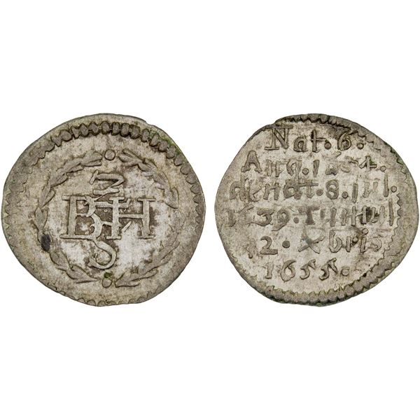 SAXE-WEIMAR: Wilhelm IV, 1640-1662, AR pfennig, 1655, XF