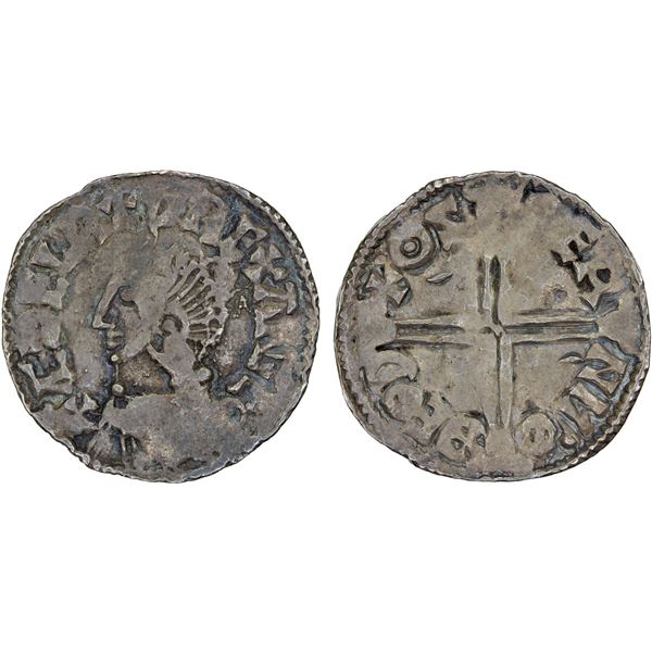 ENGLAND: ANGLO-SAXON: Aethelred II, 978-1016, AR penny (1.74g), Thetford, VF
