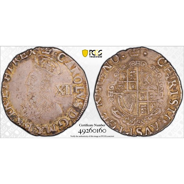 GREAT BRITAIN: Charles I, 1625-1649, 1 shilling, PCGS graded EF40