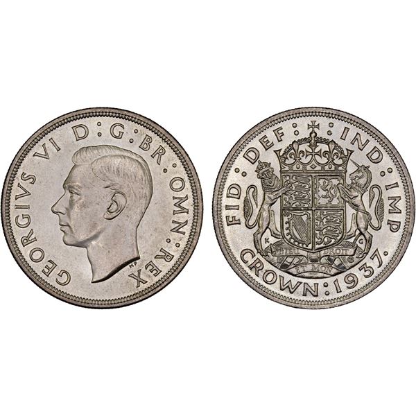 GREAT BRITAIN: George VI, 1936-1952, AR crown, 1937, Unc