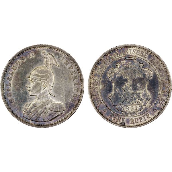 GERMAN EAST AFRICA: Wilhelm II, 1888-1918, AR rupie, 1894, About Unc