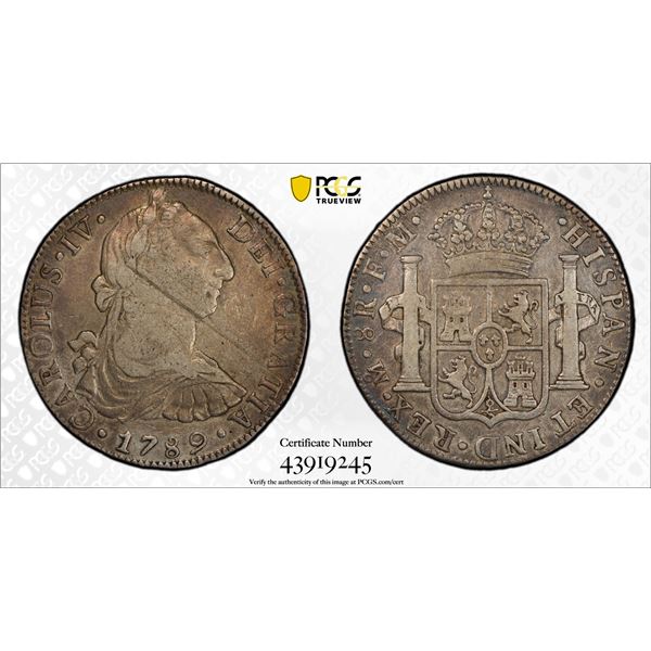 MEXICO: Carlos IV, 1788-1808, AR 8 reales, 1789-Mo, PCGS graded VF25