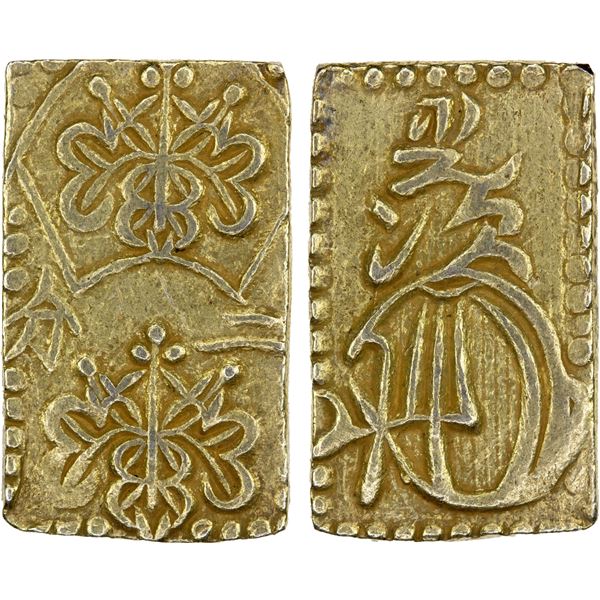 JAPAN: Meiji, 1868-1912, AV 2 bu (3.03g), Edo mint, XF