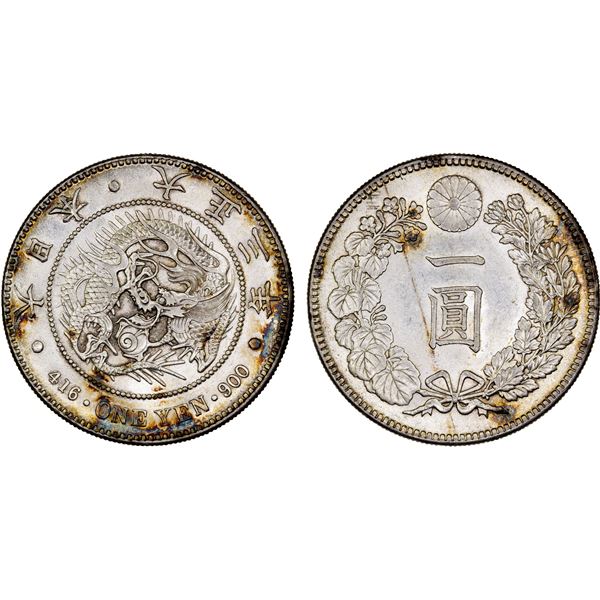 JAPAN: Taisho, 1912-1926, AR yen, year 3 (1914), About Unc