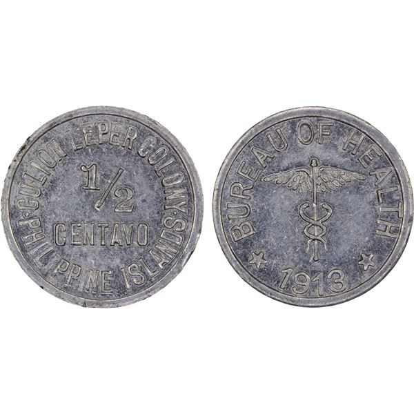 PHILIPPINES: Leprosarium Coinage, 1/2 centavo, 1913, Unc