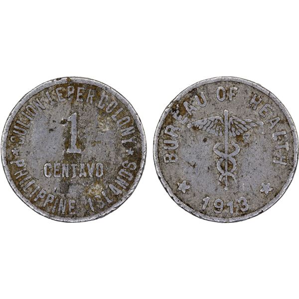 PHILIPPINES: Leprosarium Coinage, 1 centavo, 1913, VF