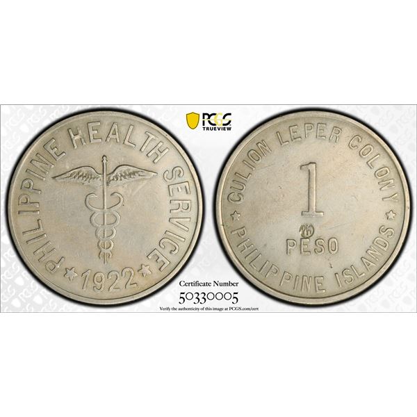 PHILIPPINES: Insular Government, 1 peso, 1922, PCGS graded XF details