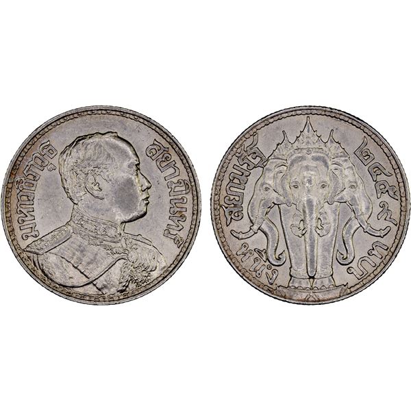 THAILAND: Rama VI, 1910-1925, AR baht, BE2459 (1916), About Unc