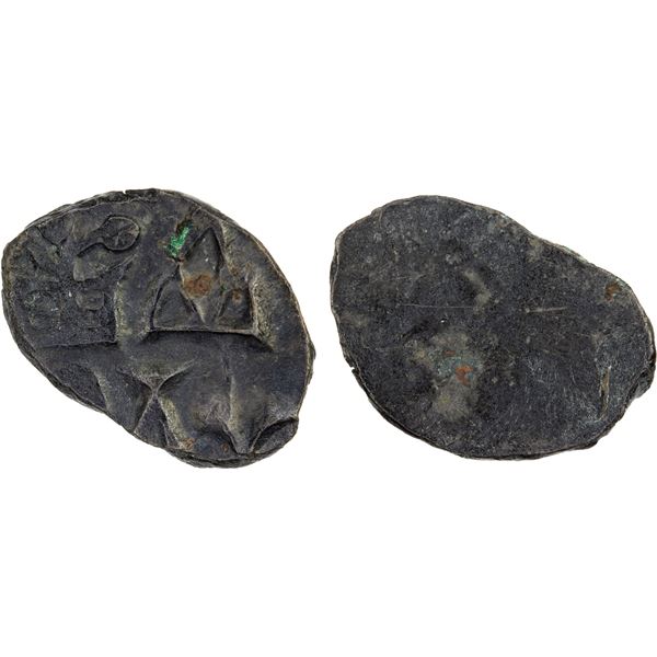 MAGHA: Vaisravana, fl. ca. 107 AD, AE rectangular unit (2.22g), crude XF