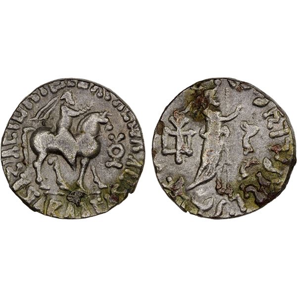 INDO-PARTHIAN: Abdagases, ca. 55-100 AD, BI tetradrachm (9.46g), Gandhara, VF