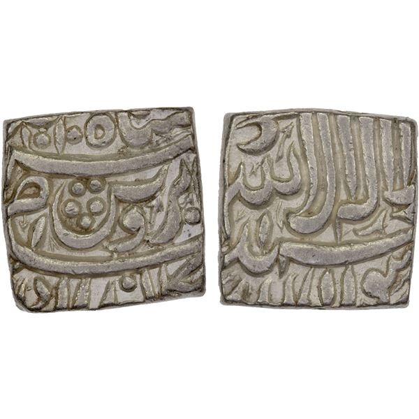 MUGHAL: Akbar I, 1556-1605, AR square rupee (11.36g), Bangala, ND, choice XF