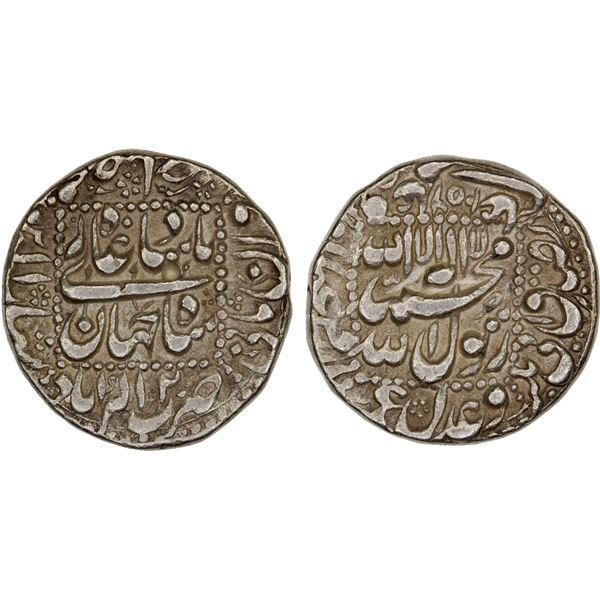 MUGHAL: Shah Jahan I, 1628-1658, AR rupee (11.41g), Akbarabad, AH1056 year 20, bold VF
