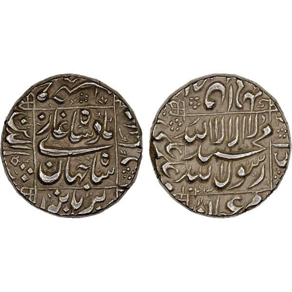 MUGHAL: Shah Jahan I, 1628-1658, AR rupee (11.49g), Burhanpur, AH1043, choice XF