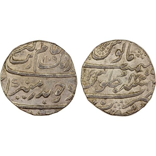 MUGHAL: Aurangzeb, 1658-1707, AR rupee (11.48g), Surat, AH1109 year 42, XF