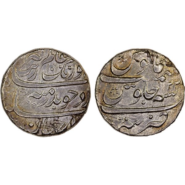 MUGHAL: Aurangzeb, 1658-1707, AR rupee (11.32g), Tatta, AH1090 year 22, VF to XF