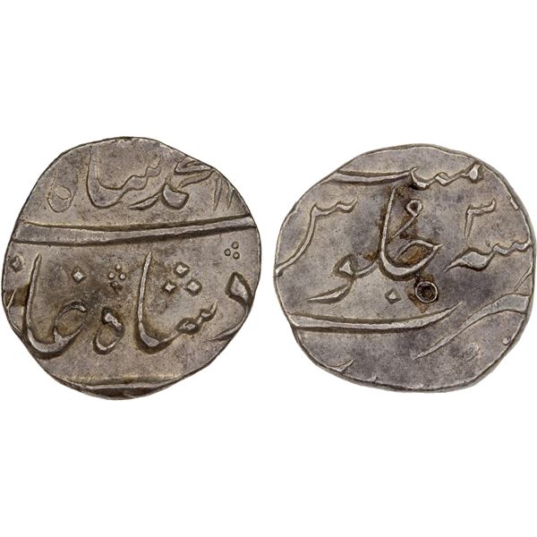 MUGHAL: Muhammad Shah, 1719-1748, AR 1/2 rupee (5.78g), Surat, year 3, XF