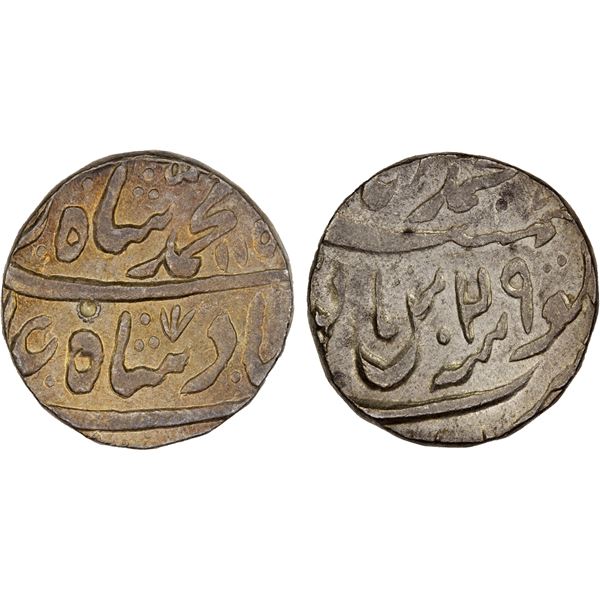 MUGHAL: Muhammad Shah, 1719-1748, AR rupee (11.34g), Muhammadabad Banaras, year 29, About Unc