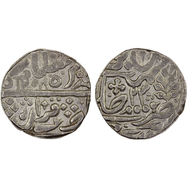 KARAULI: Harbaksh Pal, 1817-1839, AR rupee (11.06g), "Sawai Jaipur", AH1254 (sic) year 23, bold XF