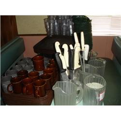 DISHES TRAYS & KNIVES