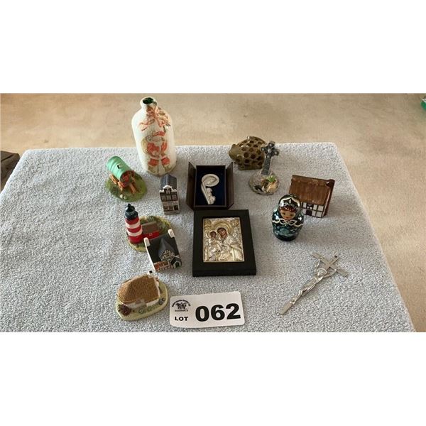 RELIGIOUS ITEMS, HOUSES, FROG