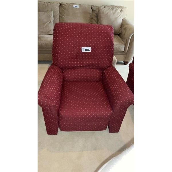 CLOTH COVERED RECLINER