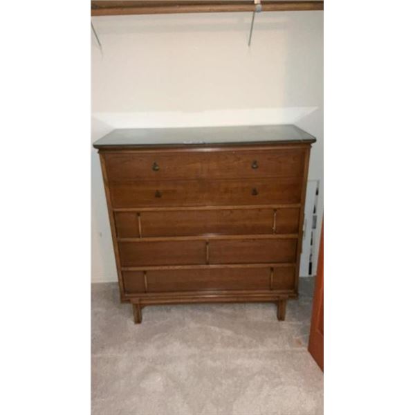 MCM BASSETT CHEST OF DRAWERS w GLASS TOP (