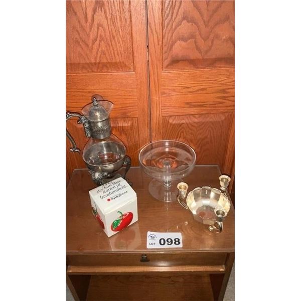 CANDLE HOLDER, APPLE BANK, CARAFE, DISH