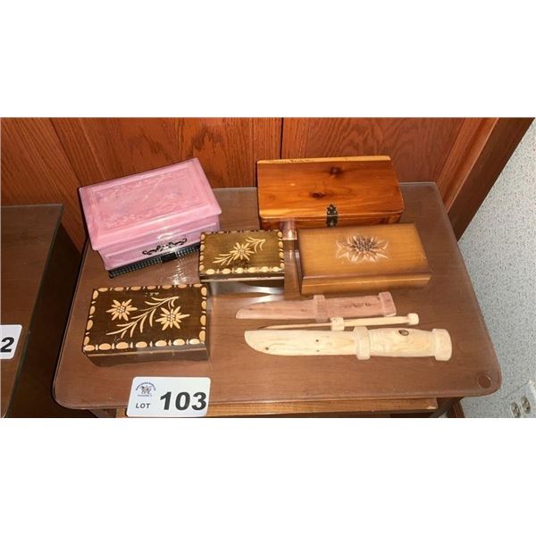 ASSORTMENT OF MUSIC BOXES, BOXES