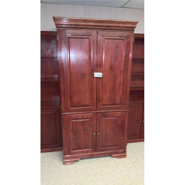 36 x 76 inch CHERRY TV CABINET ( matches lots