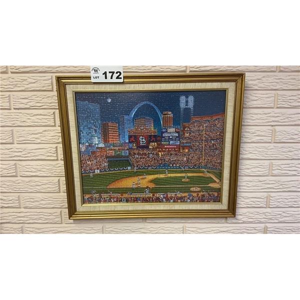 FRAMED PUZZLE OF BASEBALL ST LOUIS
