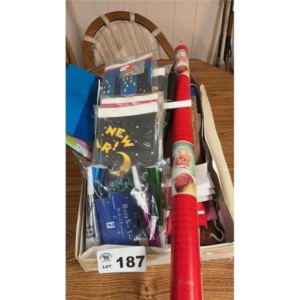 ASSORTMENT OF GIFT WRAP, BAGS