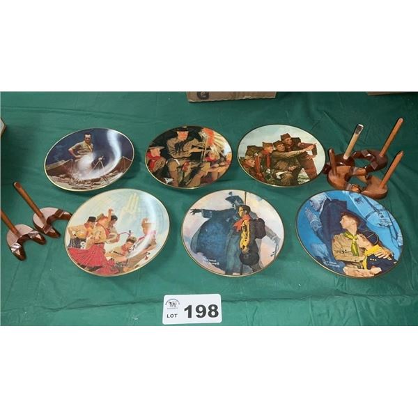 NORMAN ROCKWELL BOY SCOUT PLATES, STAND