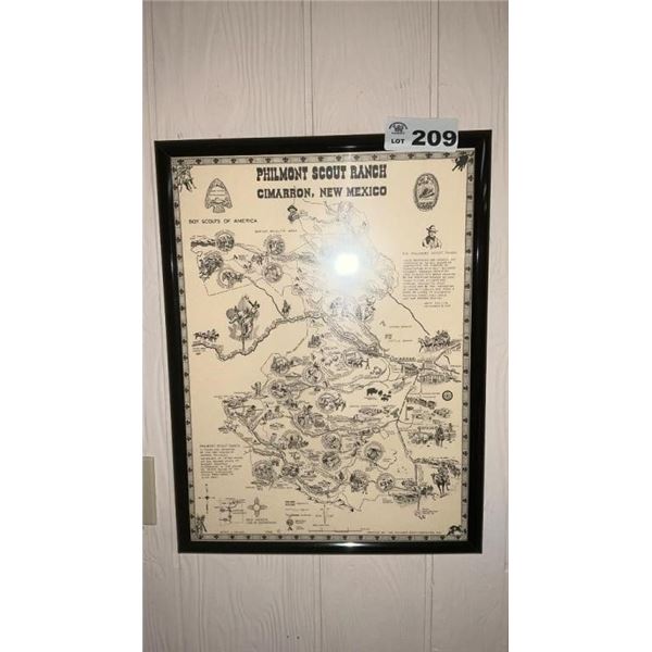 FRAMED MAP OF PHILMONT SCOUT RANCH