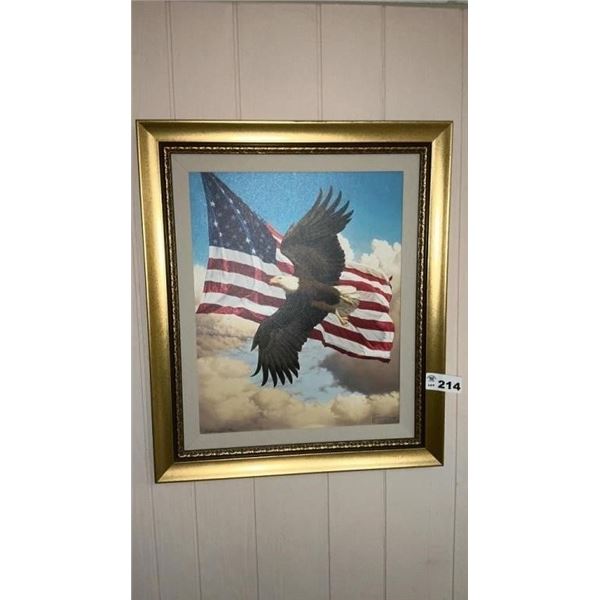 FRAMED CANVAS PICTURE,AMERICAN EAGLE 34 x 40