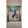 Image 1 : FRAMED CANVAS PICTURE,AMERICAN EAGLE 34 x 40