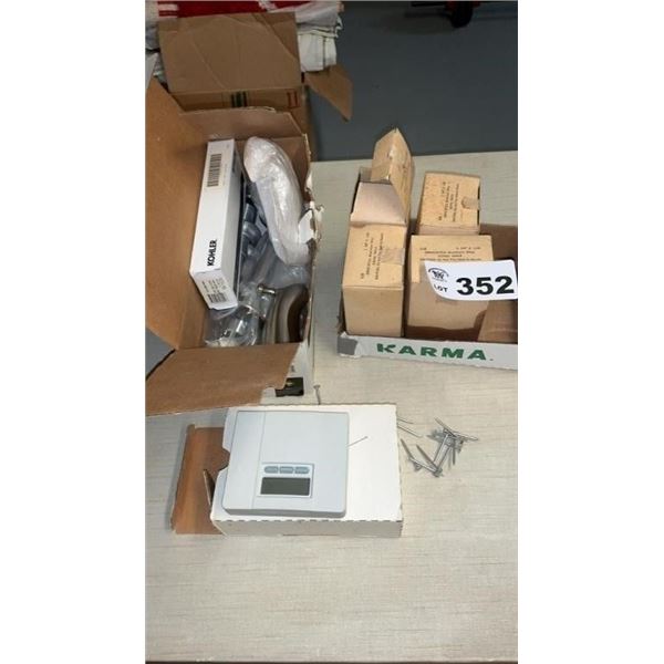 SIDING NAILS, FAUCET, THERMOSTAT