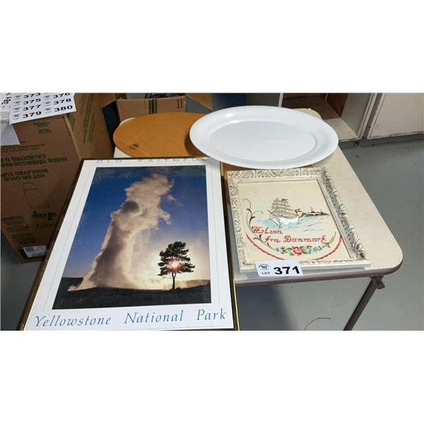 LAP DESK, PLATTER, PICTURES