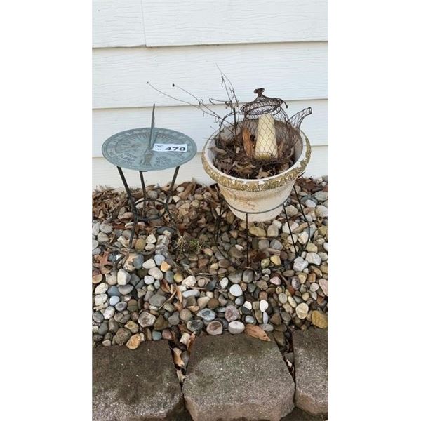 SUNDIAL, PLANTER, TEA POT