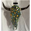 Image 1 : Steer Skull Adorned with Genuine Turquoise and dyed Howlite